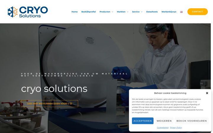 Screenshot of cryosolutions.nl