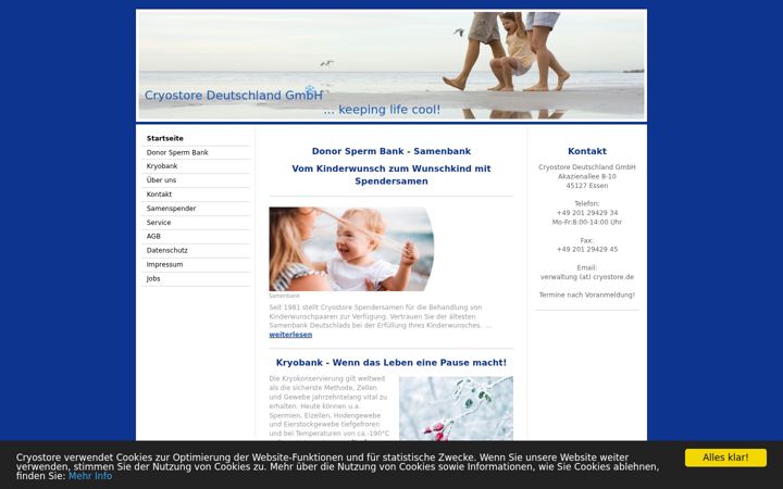 Screenshot of cryostore.de