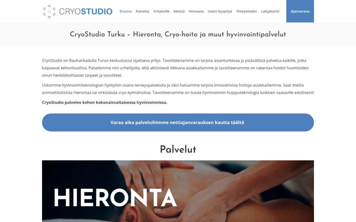 Screenshot of cryostudio.fi