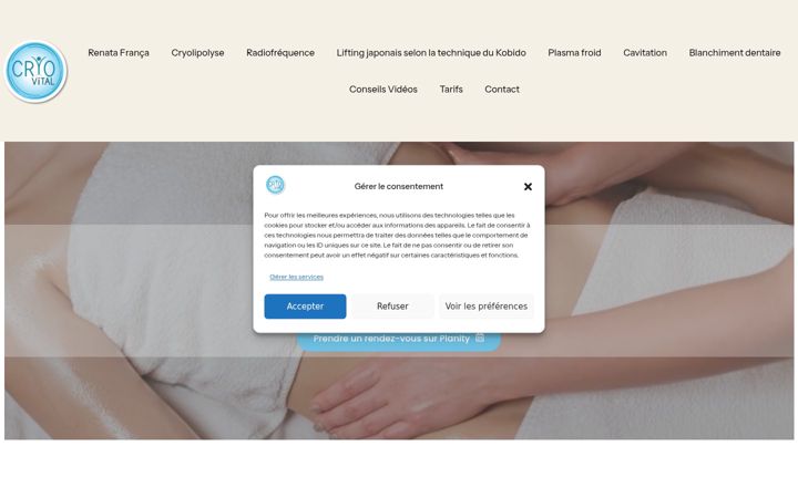 Screenshot of cryovital-marseille.fr