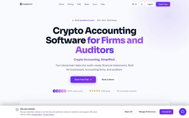 Screenshot of cryptacount.com