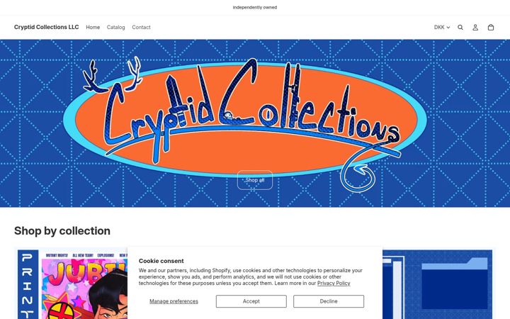 Screenshot of cryptidcollections.com