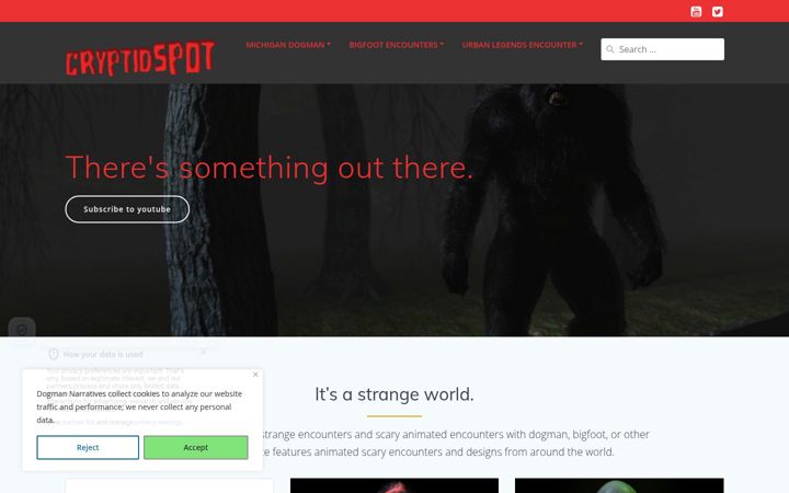 Screenshot of cryptidspot.com