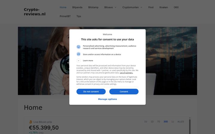 Screenshot stránky crypto-reviews.nl