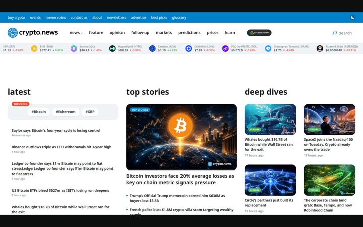 Screenshot of crypto.news
