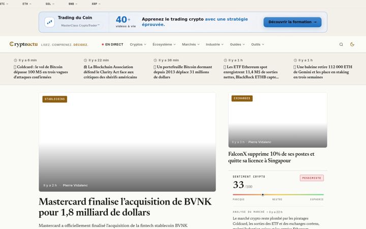 Screenshot of cryptoactu.com