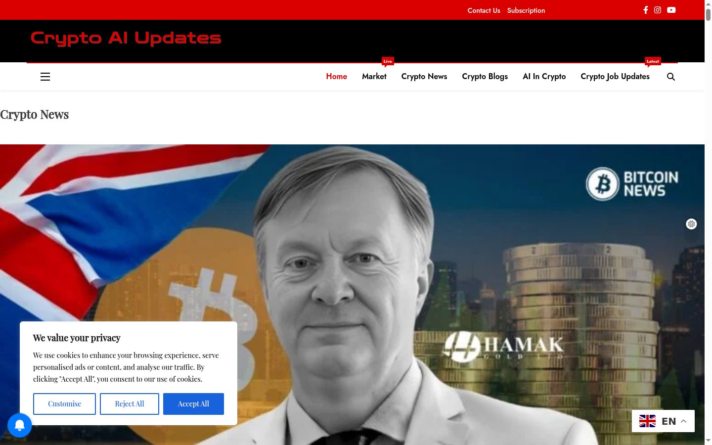 Screenshot des Einwilligungsbanners vor jeglicher Interaktion