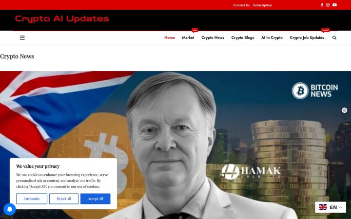 Screenshot of cryptoaiupdates.com