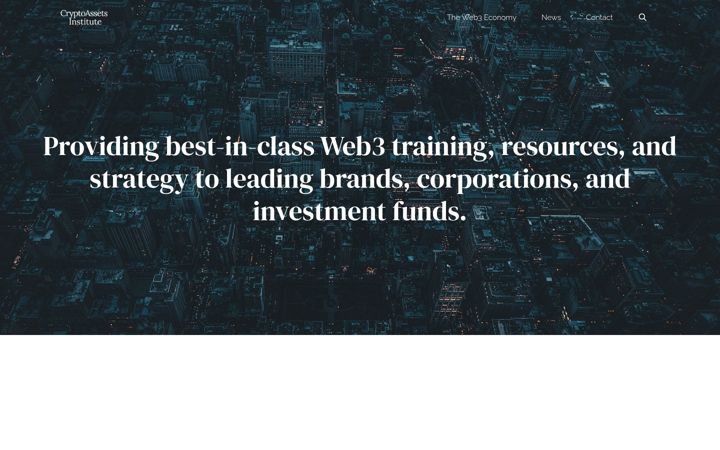 Screenshot of cryptoassets.institute
