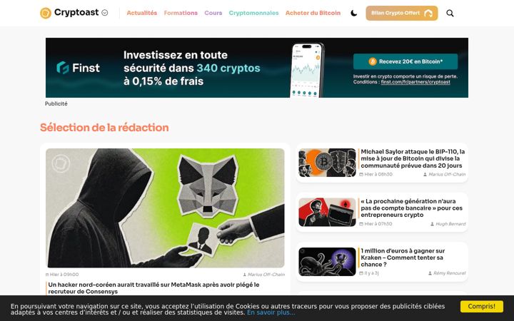 Screenshot of cryptoast.fr