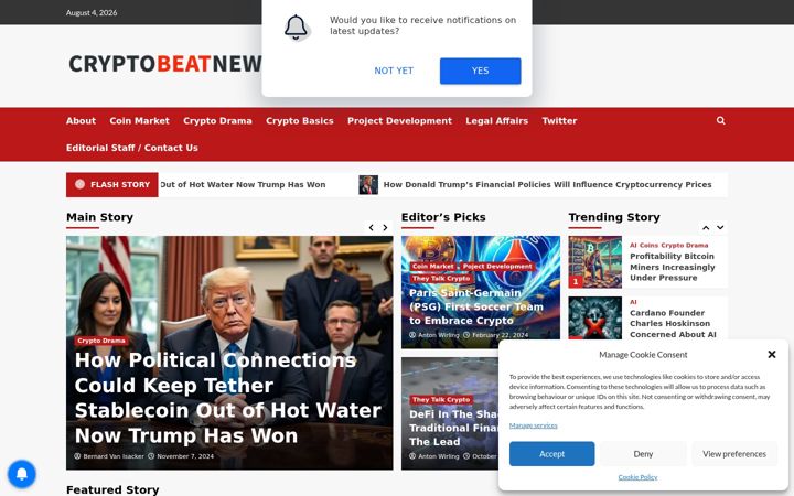 Screenshot of cryptobeatnews.com