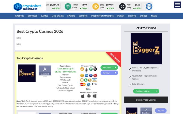 Screenshot of cryptobetcasino.bet