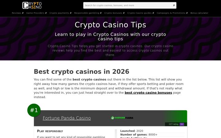Screenshot of cryptocasino.tips