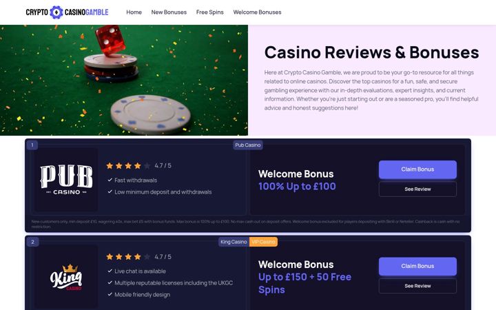 Screenshot of cryptocasinogamble.com