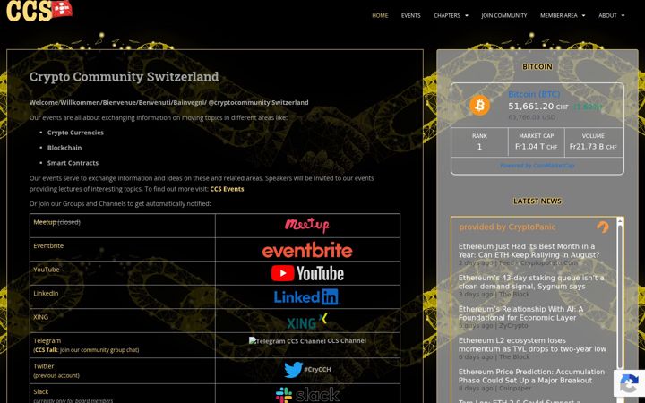 Screenshot of cryptocommunity.ch