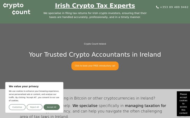 Screenshot of cryptocount.ie