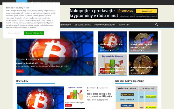 Екранна снимка на cryptoexpres.cz