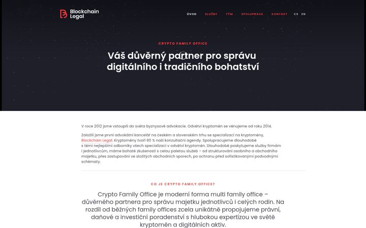 Екранна снимка на cryptofamilyoffice.cz