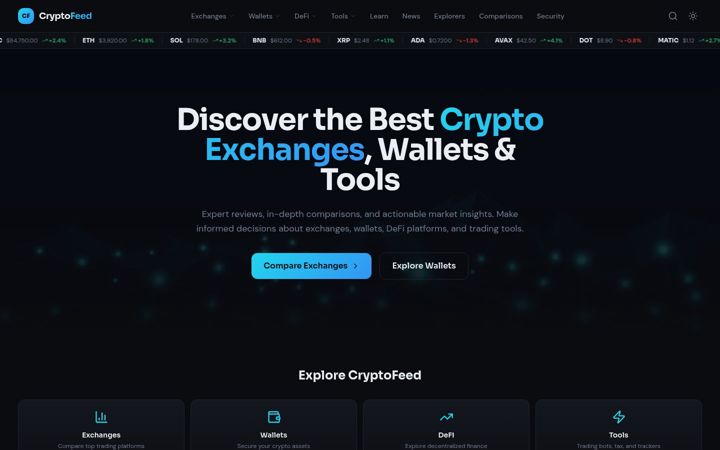 Skærmbillede af cryptofeed.ai