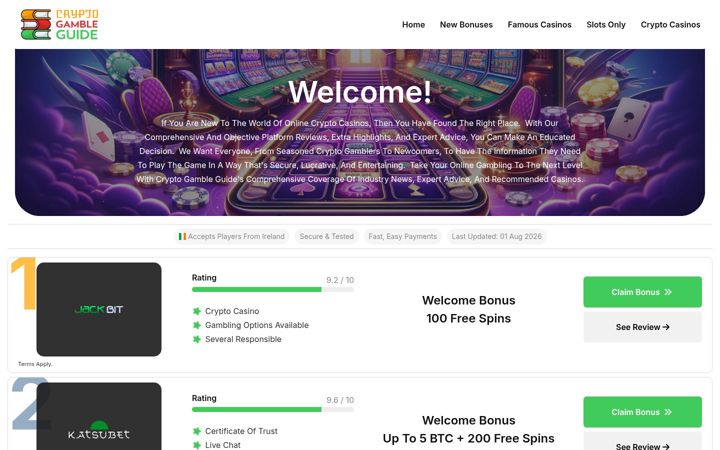Screenshot of cryptogambleguide.com