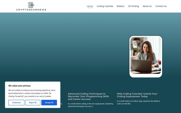 Screenshot of cryptogearnews.com