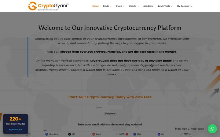 Screenshot of cryptogyani.com