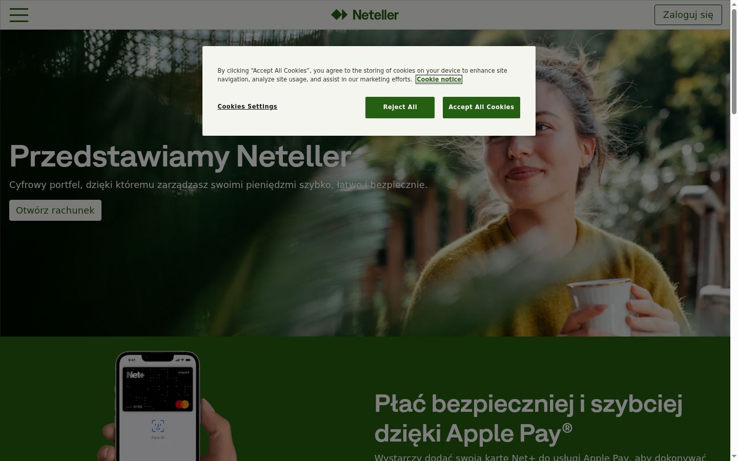 Képernyőkép a bármilyen interakció előtt megjelenő hozzájárulási bannerről
