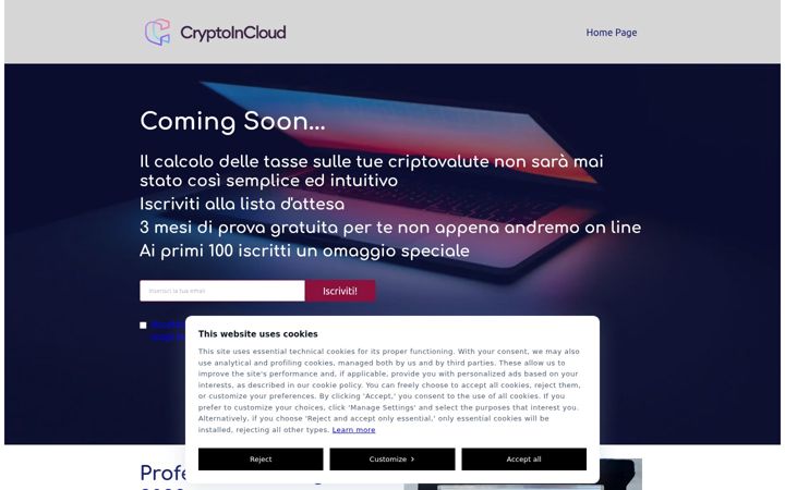 Screenshot of cryptoincloud.it