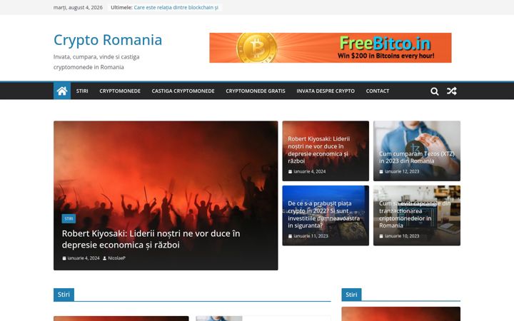 Screenshot of cryptoinromania.com