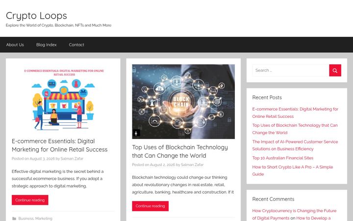 Screenshot of cryptoloops.org