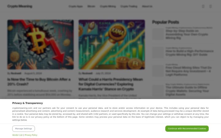 Screenshot of cryptomeaning.com
