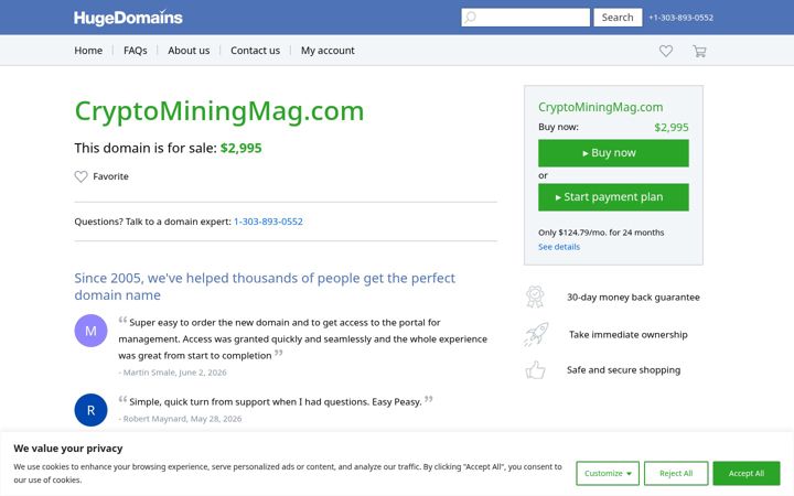 Screenshot of cryptominingmag.com