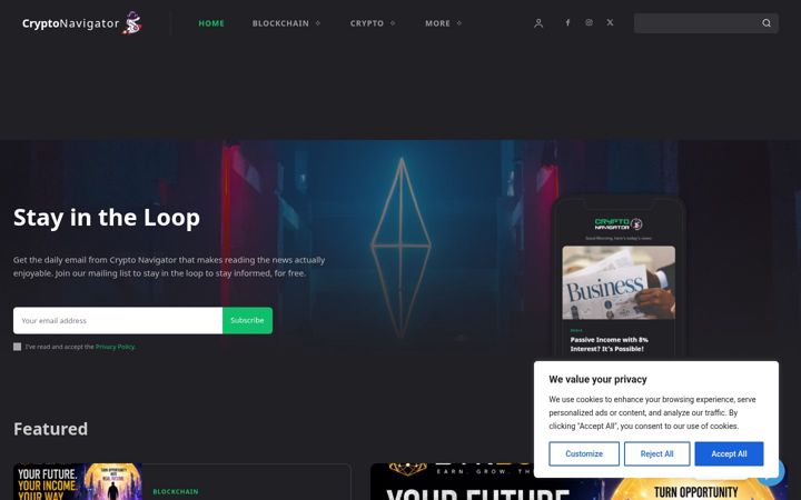 Screenshot of cryptonavigator.net