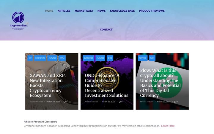 Screenshot of cryptonerdian.com