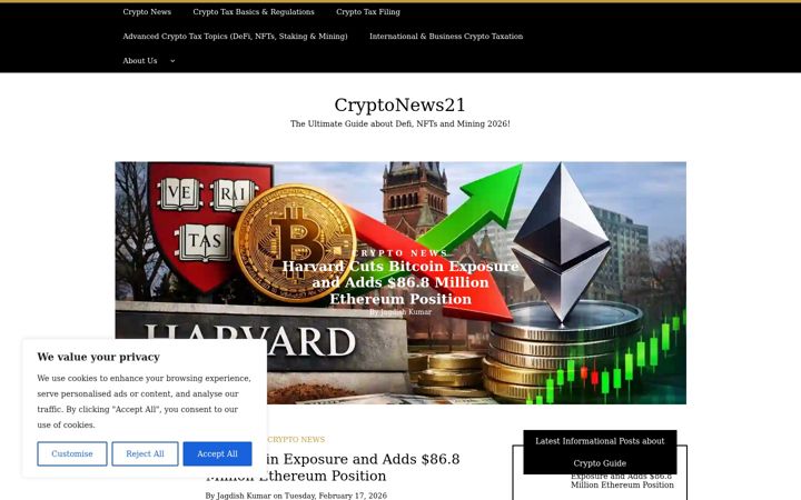 Screenshot of cryptonews21.com