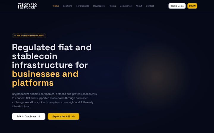 Screenshot of cryptopocket.io