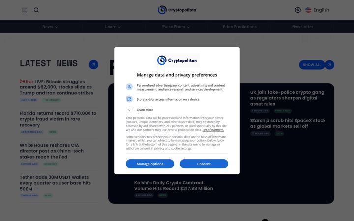 Snimka zaslona za cryptopolitan.com