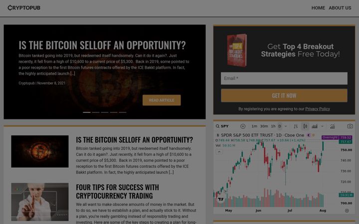 Screenshot of cryptopub.io