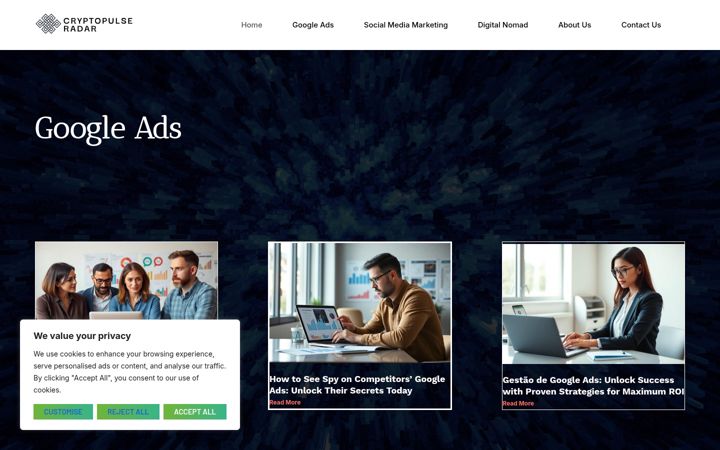 Screenshot of cryptopulseradar.com