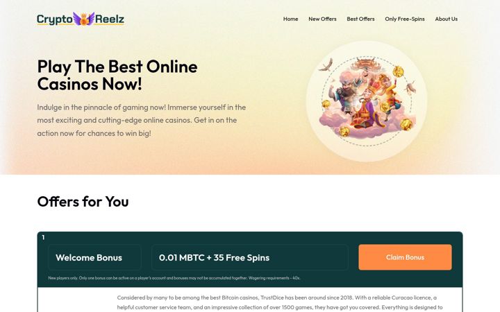 Screenshot of cryptoreelz.com