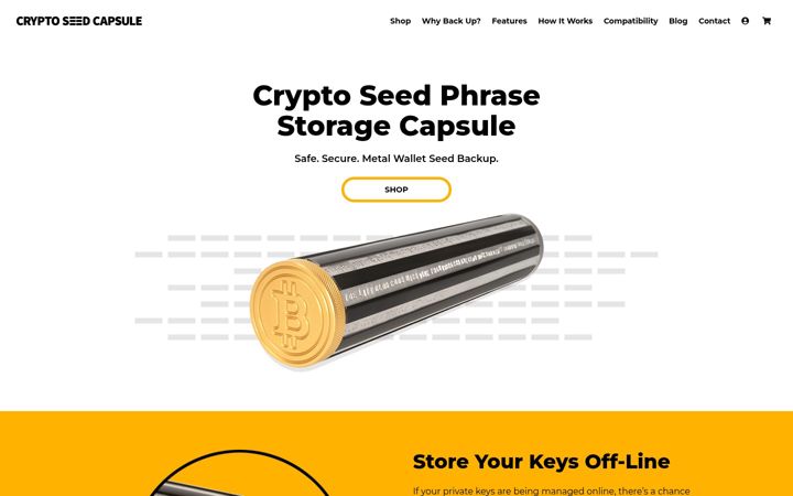 Екранна снимка на cryptoseedcapsule.com