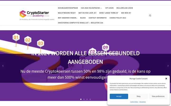 Ekrano kopija cryptostarteracademy.nl