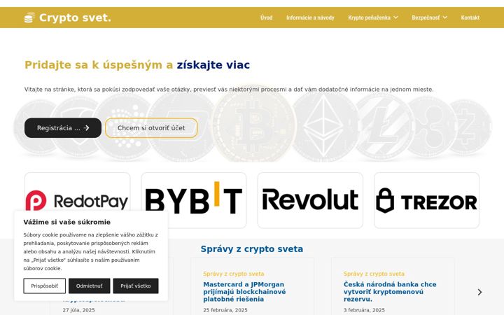Screenshot of cryptosvet.sk