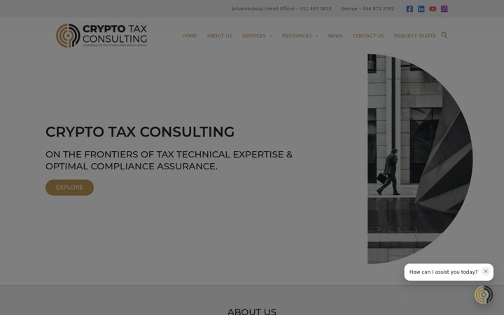Snímek obrazovky cryptotaxconsulting.co.za