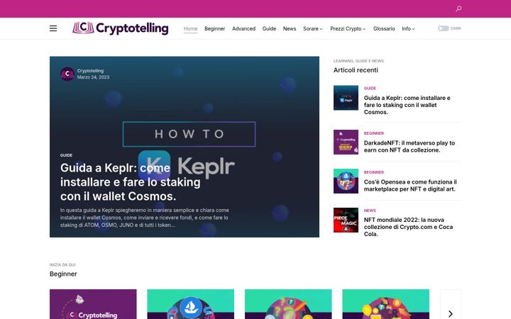 Screenshot of cryptotelling.it
