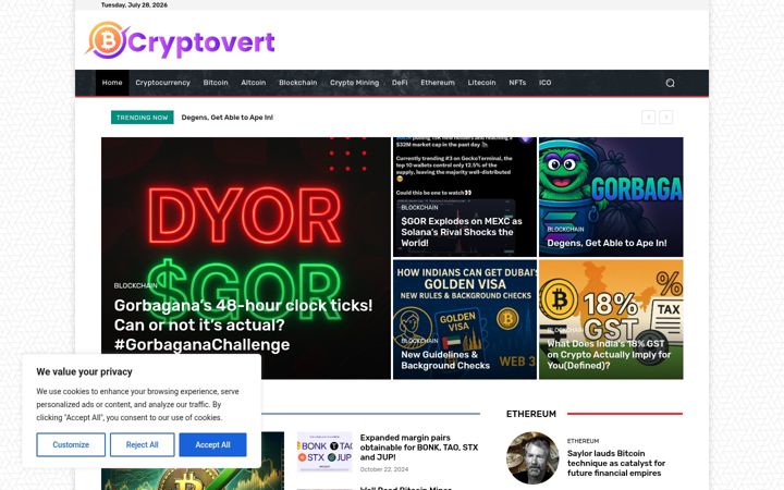 Screenshot of cryptovert.net