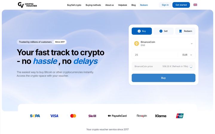 Skjermbilde av cryptovoucher.io