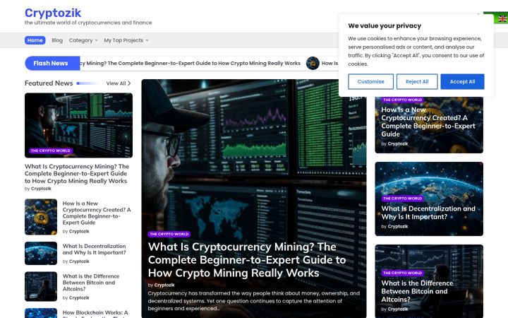 Screenshot of cryptozik.com