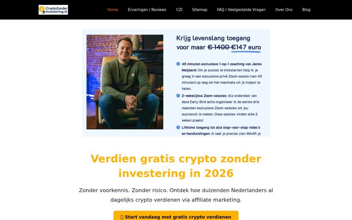 Screenshot of cryptozonderinvestering.nl