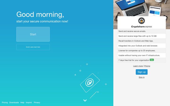 Screenshot of cryptshare.express